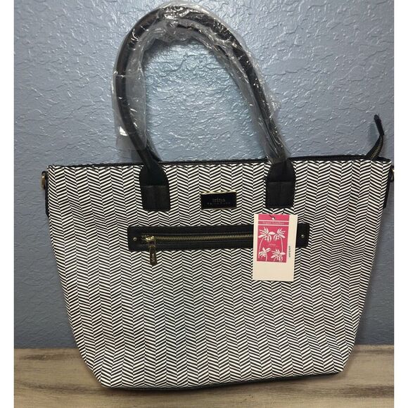 Trina Turk Handbags - Trina Turk Large Shoulder Tote Bag/ Purse Black/white W/detachable Strap New #26